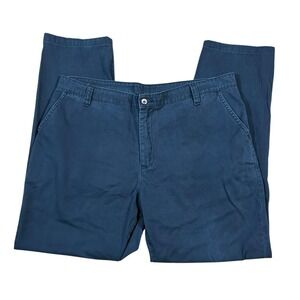 Lacoste Men's Pants 38x30 Golf‎ Chino Flat Front Logo Blue